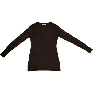 New York & Company Brown V-Neck Sweater